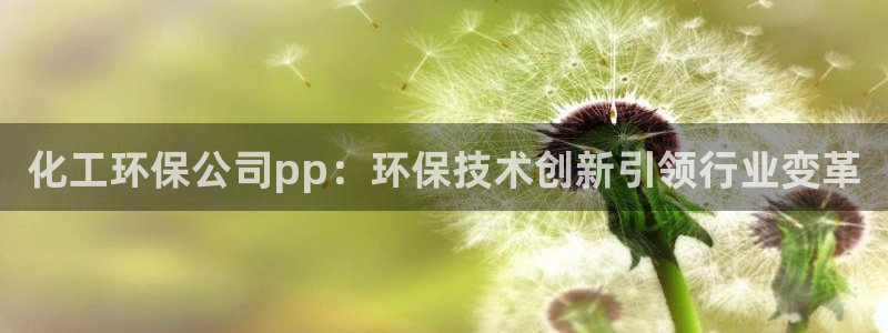 亿万手游平台官网下载：化工环保公司pp：环保技术创新引领行业变革